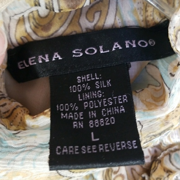 Elena Solano 100% silk high neck sleeveless blouse - Picture 7 of 8